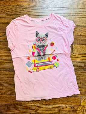 The Children's Place Pink Graphic Tee with Kitten